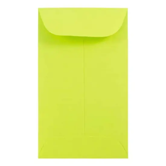 JAM Paper Colored #3 Coin Business Envelopes, 50ct. Ultra Lime Green {1}