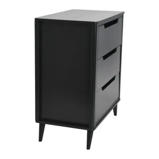 Hello Honey&reg; 37.5" Yume Mid Century Modern Solid Wood 3-Drawer Dresser Chest Black Stain Finish {6}