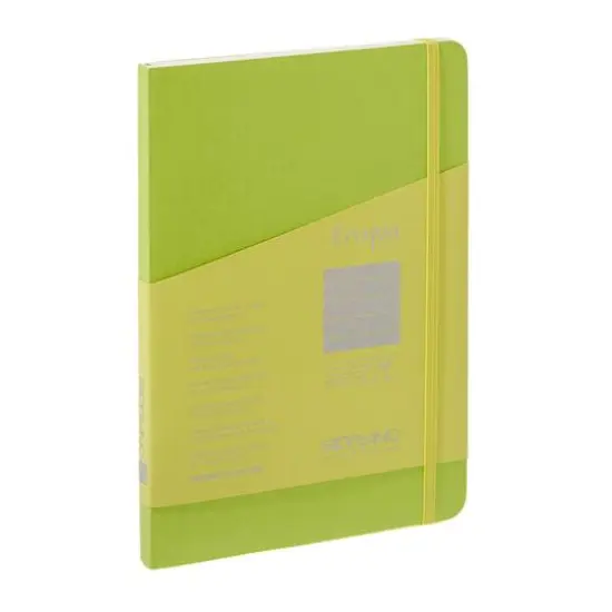 Fabrian&reg; EcoQua Plus A5 Lined Stitch-Bound Notebook Lime {1}