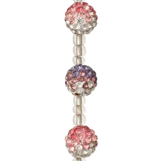 Lavender & Pink Rhinestone Round Ball Beads, 10mm by Bead Landing&trade; {1}