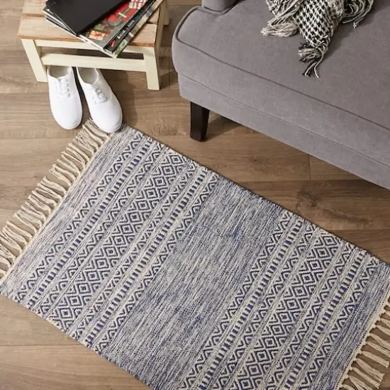 DII&reg; French Blue Textured Dobby Hand-Loomed Rug, 2ft. x 3ft. {7}