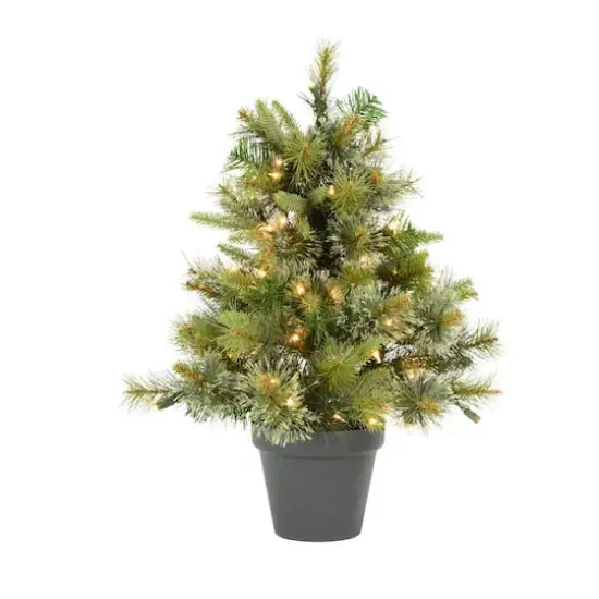 2ft. Pre-Lit Cashmere Pine Artificial Christmas Tree in Pot, Warm White Dura-Lit&reg; LED Lights {1}