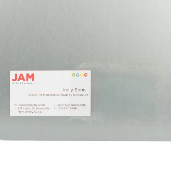 JAM Paper 2" x 3.5" Clear Self-Adhesive Business Card Holders {5}