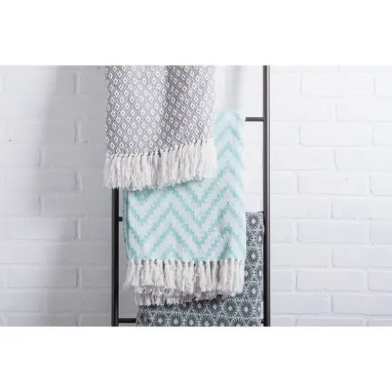 DII&reg; Aqua Large Chevron Throw {7}
