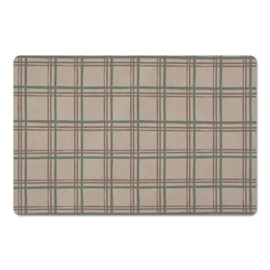 Holiday Plaid on Brown Floor Mat {1}