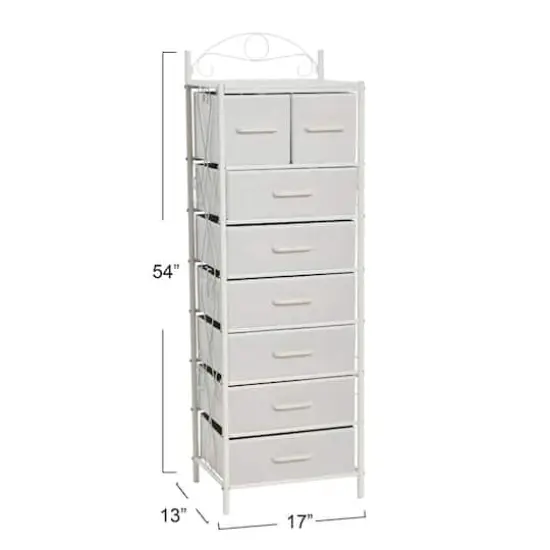 Household Essentials Victoria 54" 8-Drawer Narrow Dresser White {4}