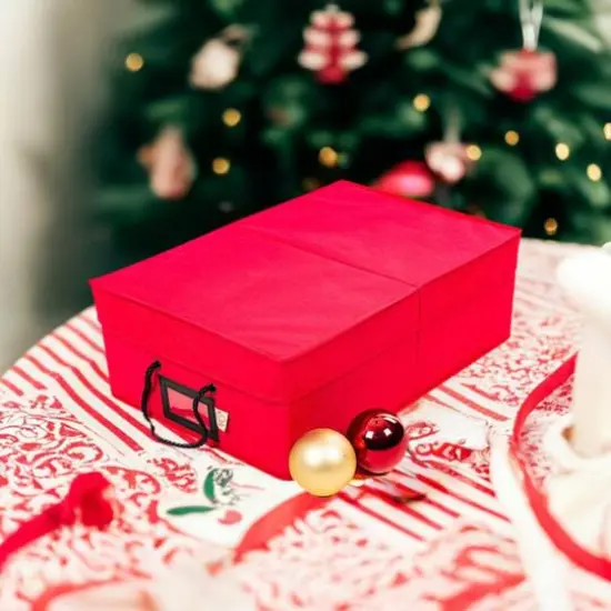 Santa's Bag 48ct. 3" Christmas Ornament Storage Box with Dividers {10}