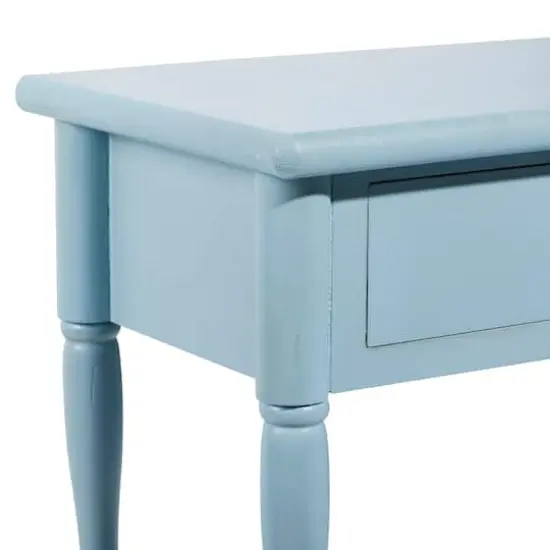 2.5ft. Aquamarine Wood Farmhouse Accent Table {5}