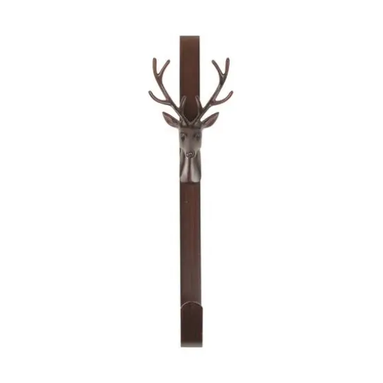 15.25" Brown Rustic Deer Over the Door Wreath Hanger {3}