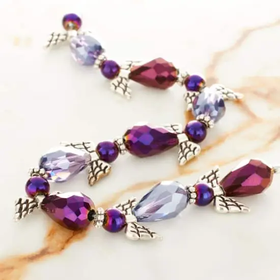 Purple Mix Glass & Metal Angel Beads by Bead Landing&trade; {3}