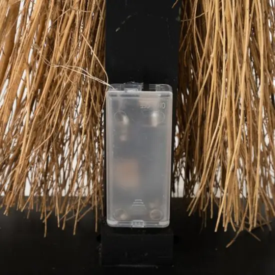 Glitzhome&reg; 42" Lighted Halloween Witch's Broom Porch D&eacute;cor with Timer {9}