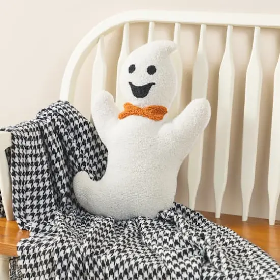 Glitzhome&reg; 18"H Halloween Hooked Ghost Shaped Pillow {3}