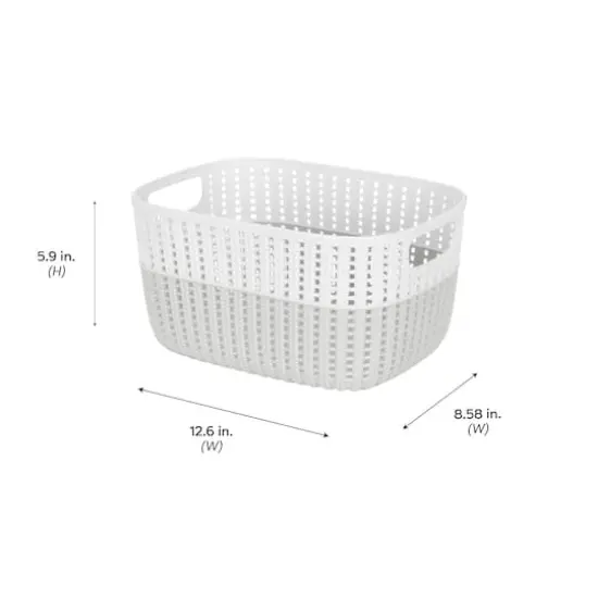 Simplify Medium Heather Gray 2-Tone Decorative Storage Basket {7}