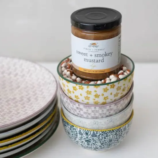 Hello Honey&reg; 4.5" Floral Mosaic Stoneware Bowl Set {3}