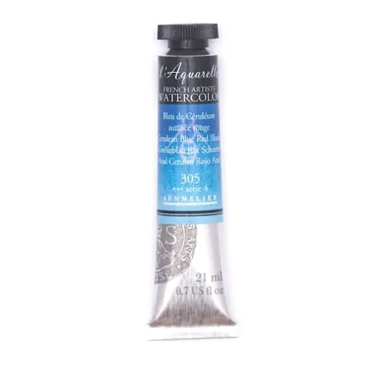 Sennelier French Artists' Watercolor, 21mL 305 Cerulean Blue Red Shade S4 {1}