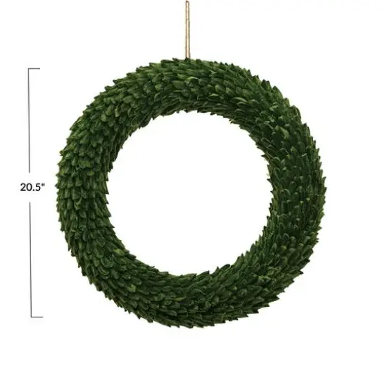 Hello Honey&reg; 20.5" Green Paper Leaf Wreath {4}