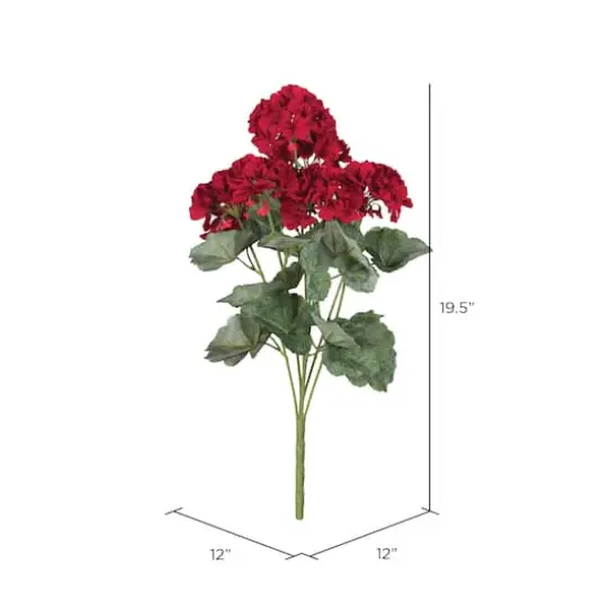Artificial Red Geranium Bush {7}
