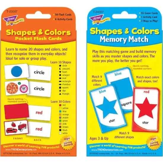 Trend Enterprises&reg; Shapes & Colors Learn & Play Bundle Set {3}