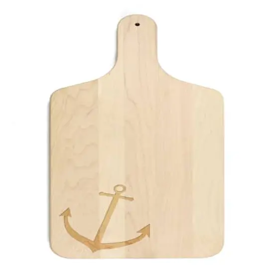17" Anchor Icon Maple Wood Paddle Cutting Board {1}