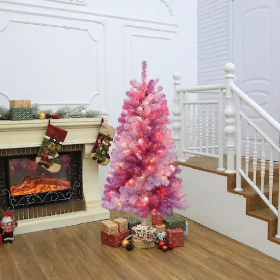 5ft. Pre-Lit Peppermint Pine Artificial Christmas Tree, Warm White LED Lights by Ashland&reg; {6}