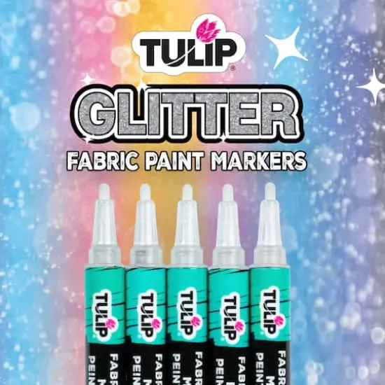 Tulip&reg; Glitter Fabric Paint Markers, 5ct. {5}