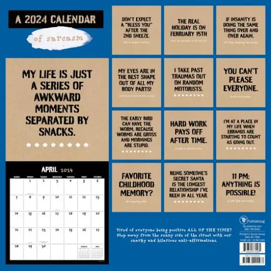 TF Publishing 2024 Anti-Affirmations Wall Calendar {3}