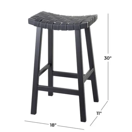Black Birch Rustic Bar Stool, 30" x 18" x 11" {7}