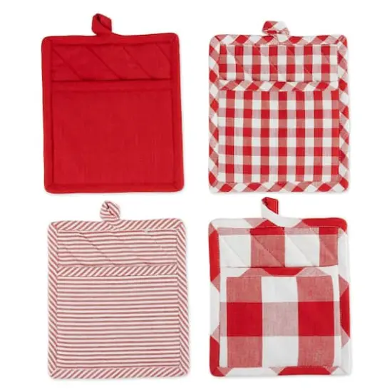 DII&reg; Red & White Potholder Set Red and White {1}