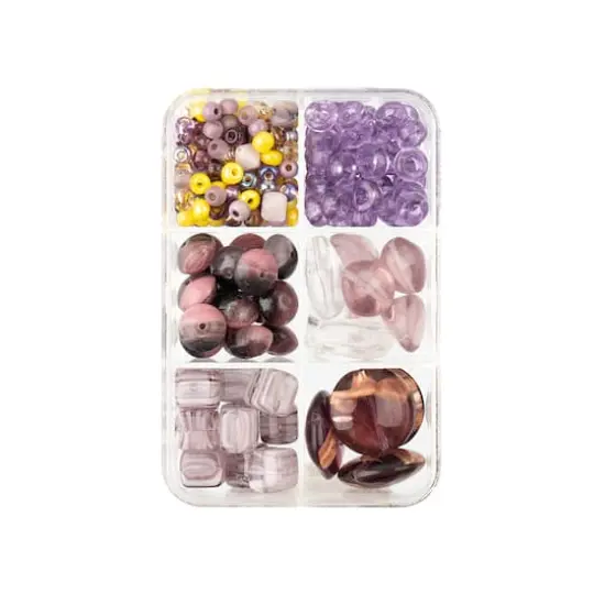 John Bead Czech Glass Recipe Box Beading Kit Lavender Scone {5}