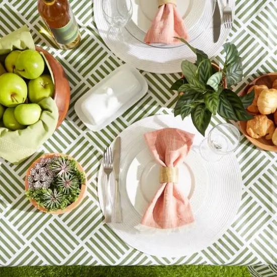 Artichoke Grid Vinyl Tablecloth 60" x 102" {6}