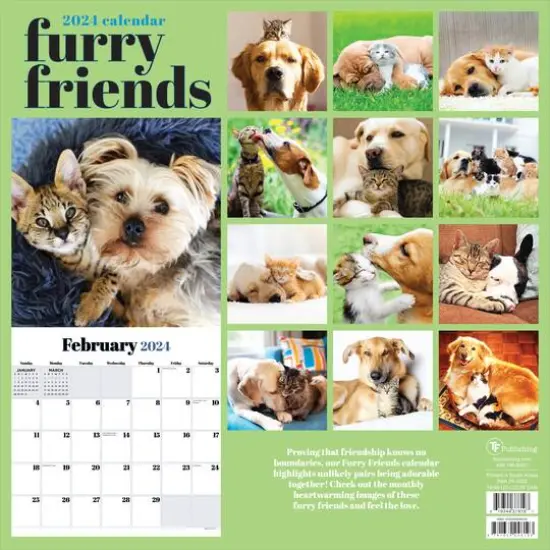TF Publishing 2024 Furry Friends Wall Calendar {3}