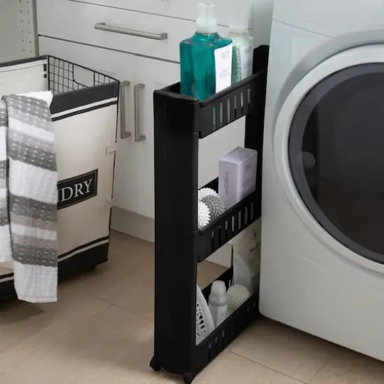 Simplify 3-Tier Slim Slide-Out Storage Cart Black {3}