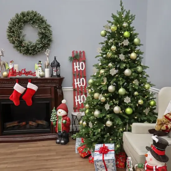 6.5 ft. Pre-Lit Feel Real&reg; Princeton Fraser Fir Hinged Artificial Christmas Tree, Dual Color&reg; LED Lights {4}