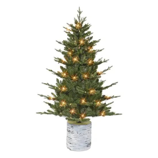4.5ft. Pre-Lit Potted Artificial Christmas Tree, Clear Lights {1}