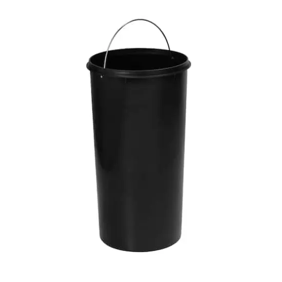 Honey Can Do White Retro Metal Kitchen Step Trash Can with Lid {4}