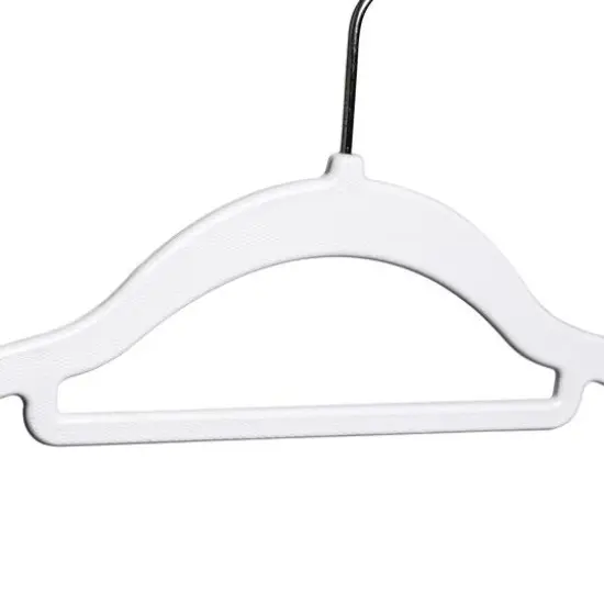 Honey Can Do White & Black Rubber Grip No-Slip Plastic Hangers, 50ct. {8}