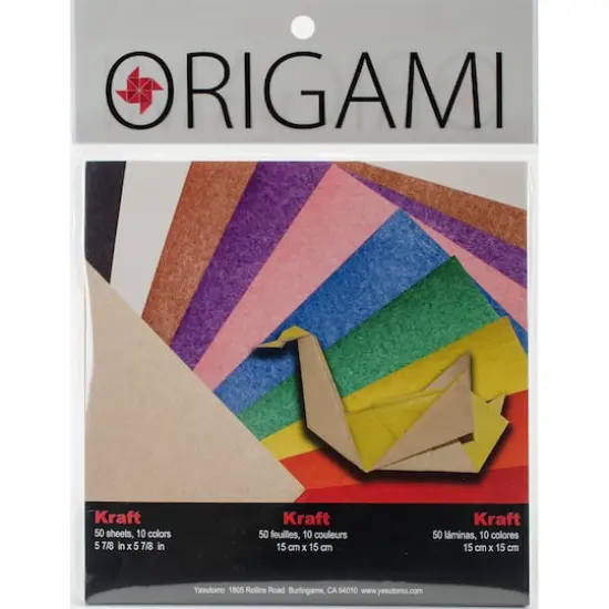 Yasutomo Fold' Ems® 5.875" Bright Double-Sided Origami Kraft Paper, 50 Sheets {1}