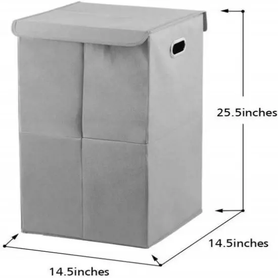 NEX&trade; Foldable Single Hamper Basket with Lid & Removable Liner {7}