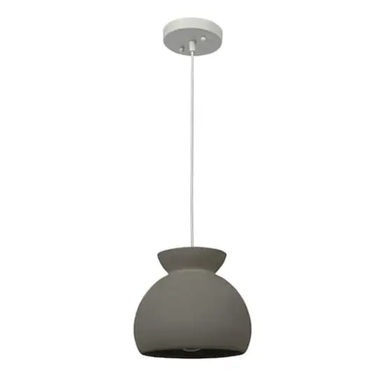 Hello Honey&reg; Sienna Matte Charcoal Boho Ceramic Ceiling Light with White Fabric Cord {1}