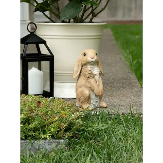 9.25" Curious Rabbit Garden Statue {5}