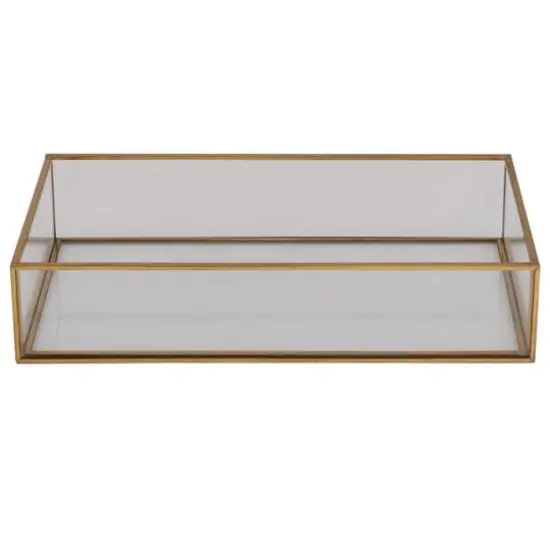 Home Details 9.5" Gold Vintage Glass Keepsake Tray {6}