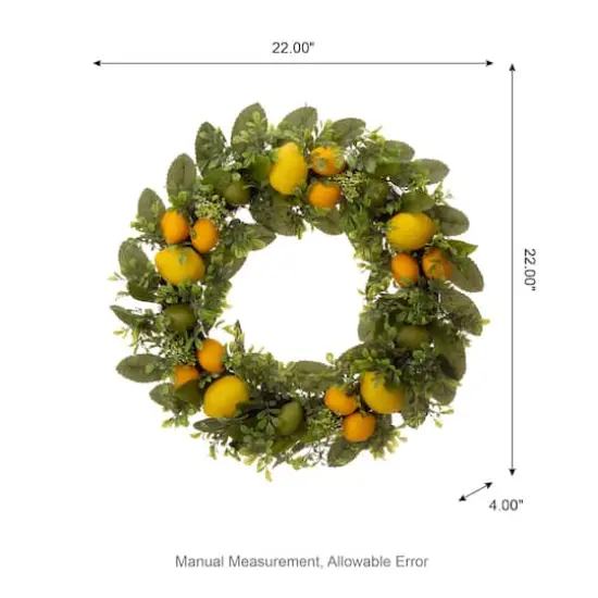 Glitzhome&reg; 22'' Lemon Wreath {9}