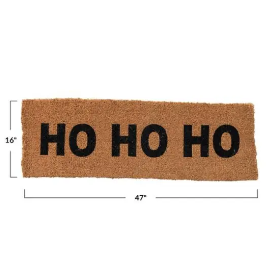 Hello Honey&reg; Natural & Black Ho Ho Ho Double Coir Doormat {4}