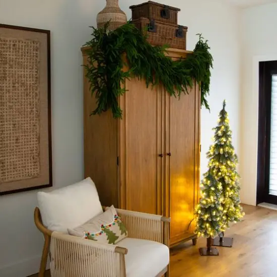 8ft. Artificial Real Touch Norfolk Island Pine Garland with Natural Look {9}