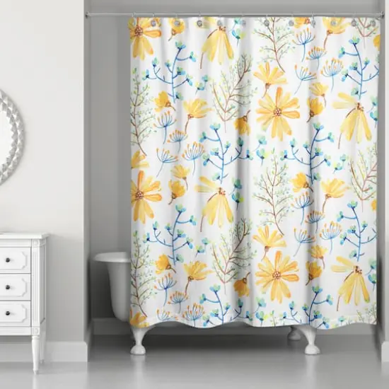 Spring Florals Shower Curtain White {3}