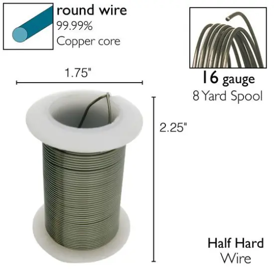 The Beadsmith® Wire™ Elements 16 Gauge Tarnish-Resistant Wire Hematite {6}