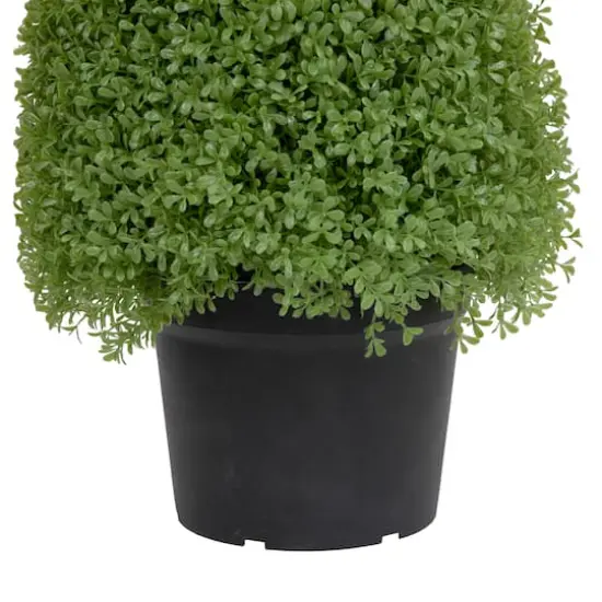 3ft. Unlit Artificial Boxwood Cone Topiary Tree with Round Pot {6}