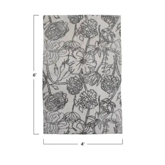 Hello Honey&reg; Cotton Tufted Rug With Flower Pattern, 4ft. x 6ft. {3}