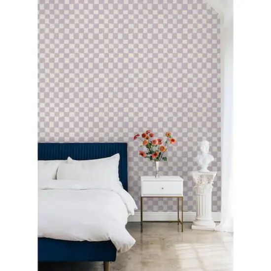 RoomMates Mr. Kate Tess Watercolor Soft Checker Peel & Stick Wallpaper Lavender {5}
