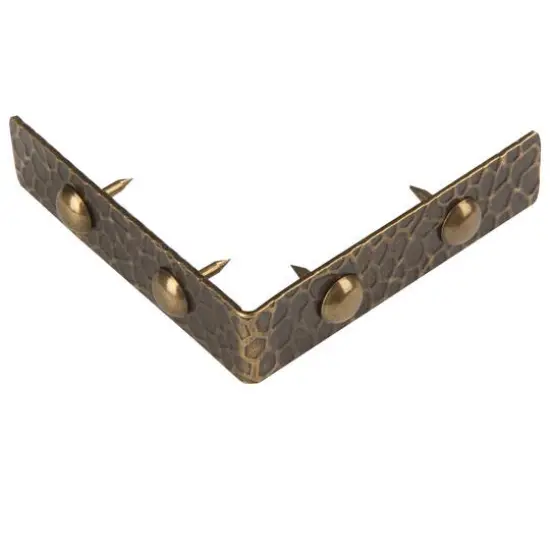 Dritz&reg; Home Antique Brass Small Textured Right Angle Corners, 4 Sets {5}
